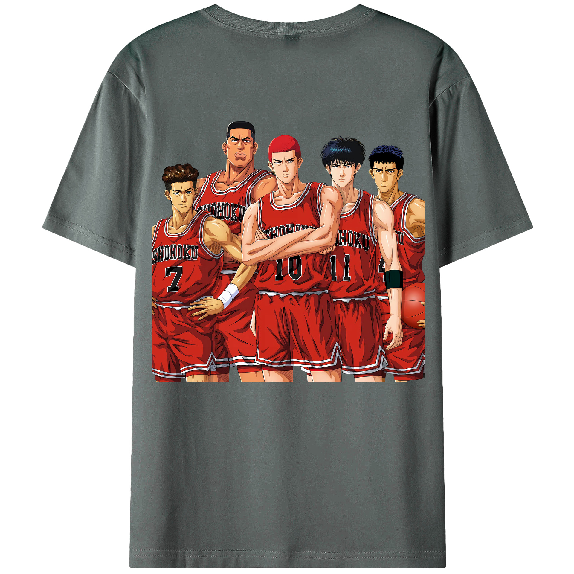（画像用） SLAM DUNK／スラムダンク 綿100％ メンズ半袖Tシャツ（バックプリント） 通気性
